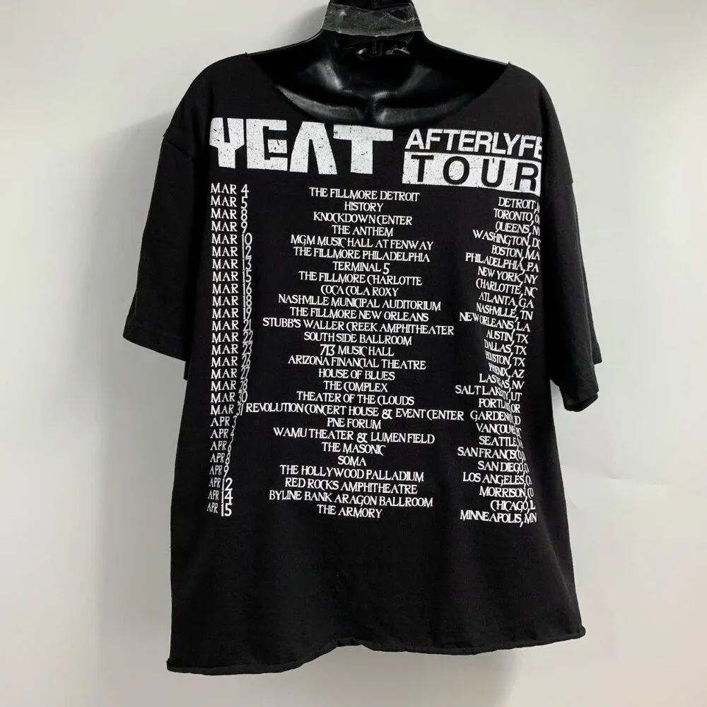 Yeat Adult Afterlyfe‎ 2023 Tour Shirt Short Sleeve Custom Cut T Shirt Size M